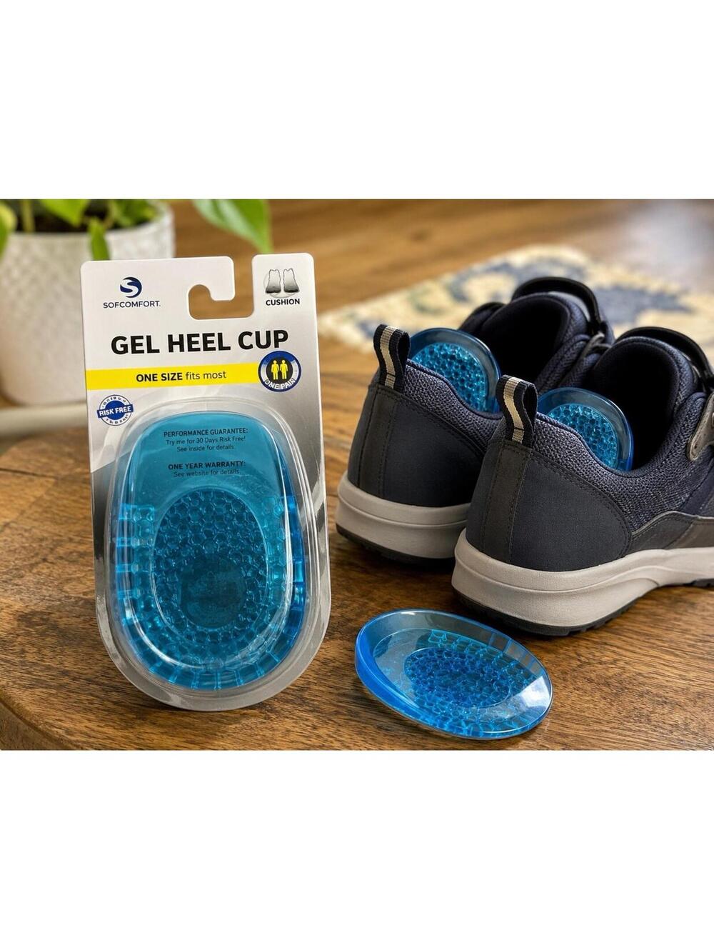 Sof Comfort GEL HEEL CUP Cushion Inserts One Size Fits Most Shock Absorbing